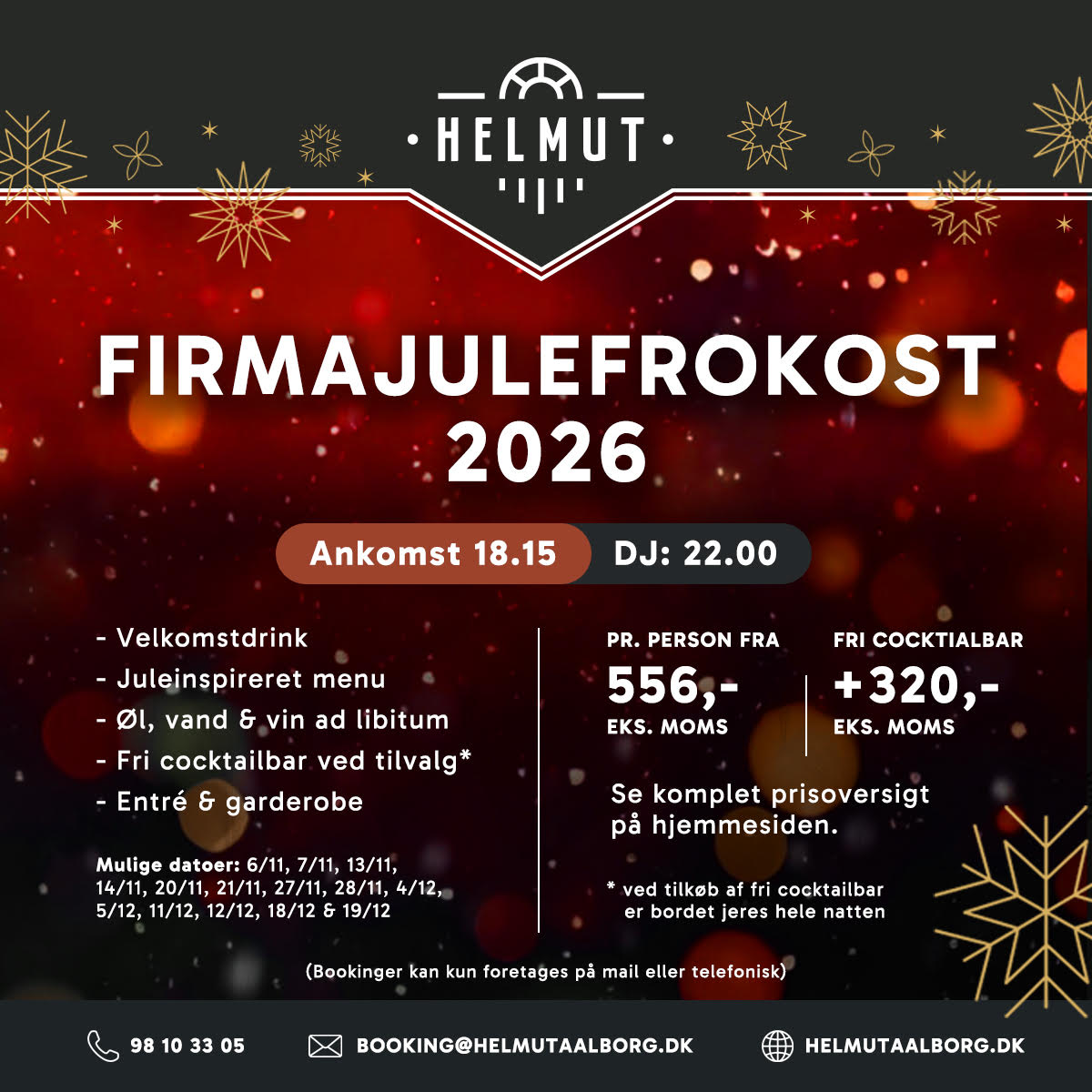 Firmajulefrokost 2026 hos Helmut