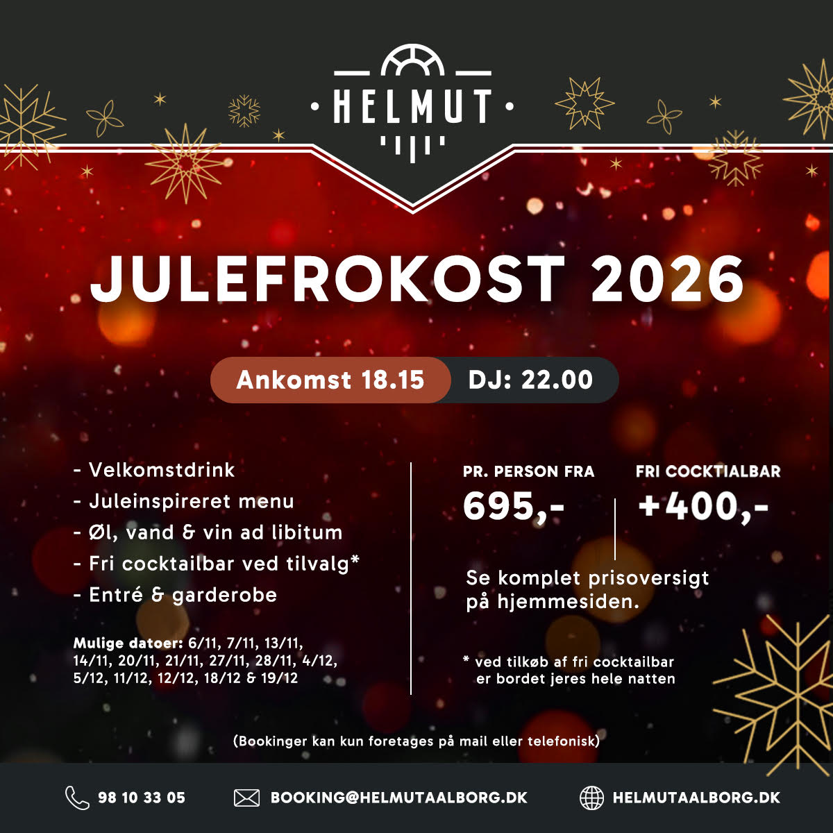 Julefrokost 2026 hos Helmut